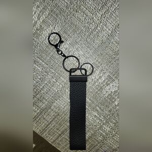 Hand Crafted Black Textured Keychain Wristlet